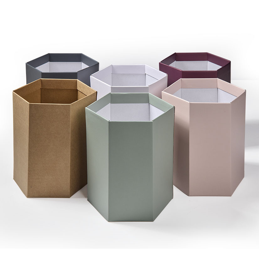 Corrugated Hex Box Matt Metallic Mulberry