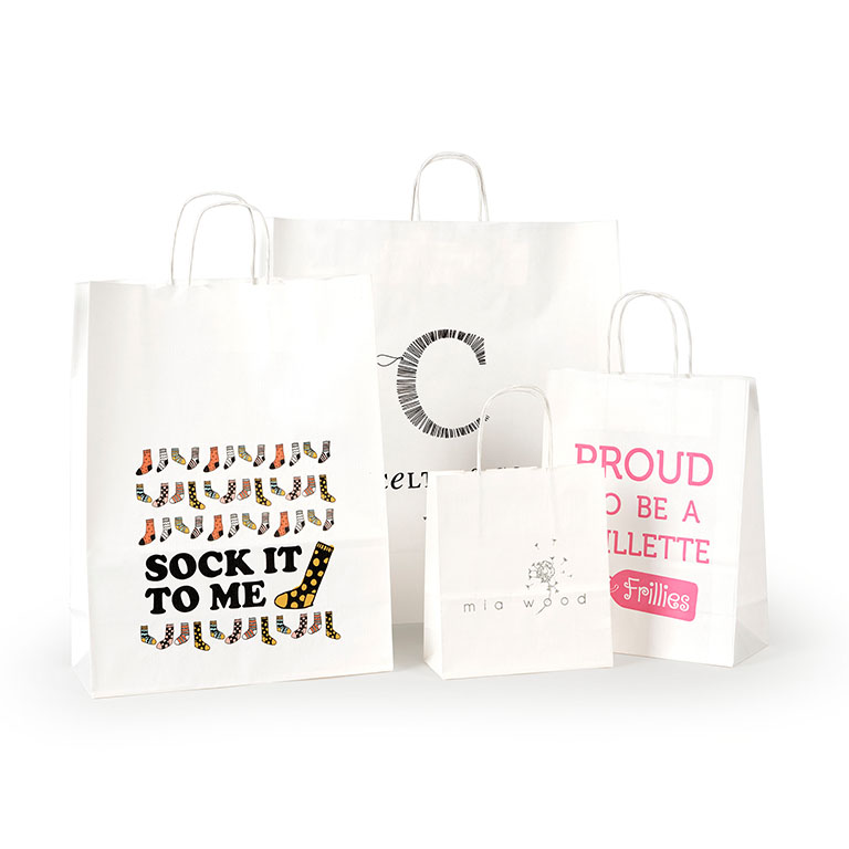 Printed Twisted Handle Paper Carrier Bags