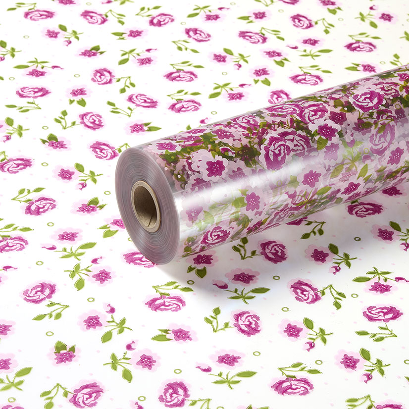 Metallic Pink, Light Pink and Metallic Green Vintage Rose Clear Film