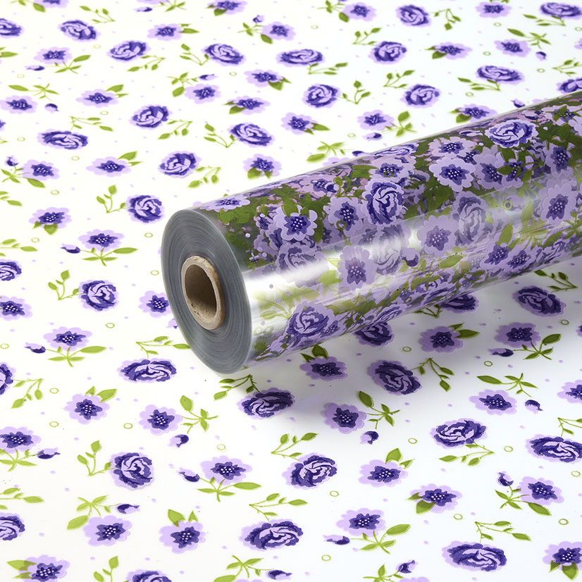 Purple, Lilac and Metallic Green Vintage Rose Clear Film