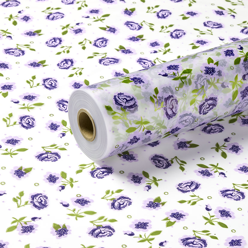 Purple, Lilac and Metallic Green Vintage Rose Frosted Film