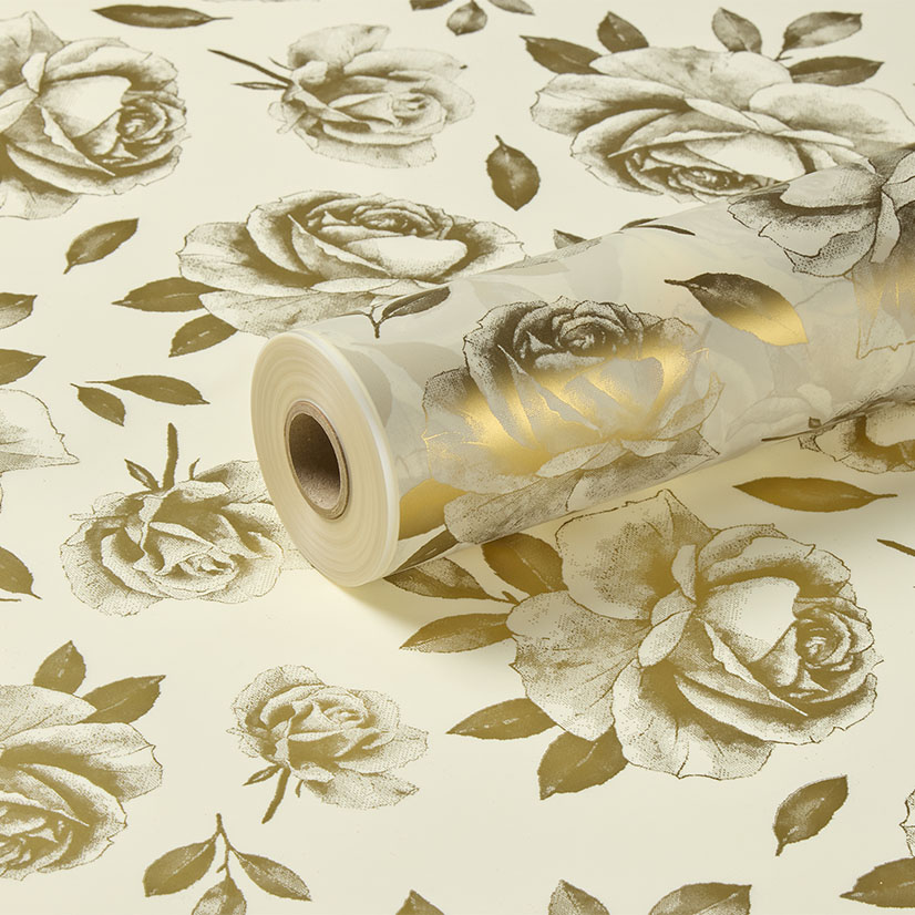 Tinted Beige and Gold Rose Frosted Film