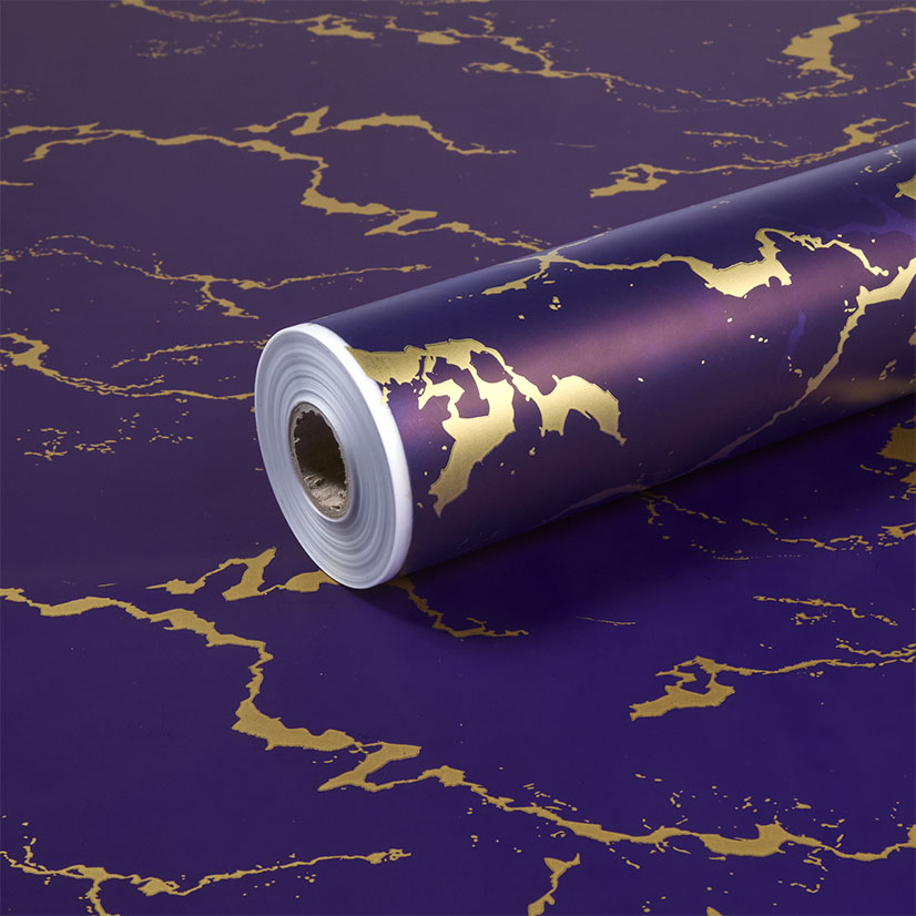 Tinted Purple and Gold Marble Frosted Film