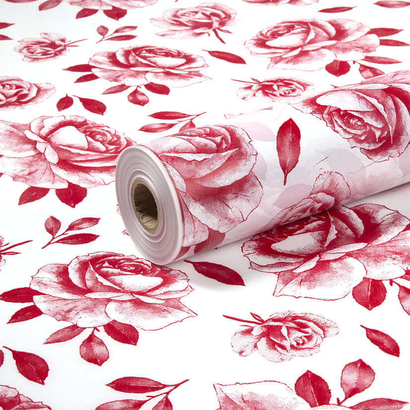 Tinted White and Metallic Red Rose Frosted Film