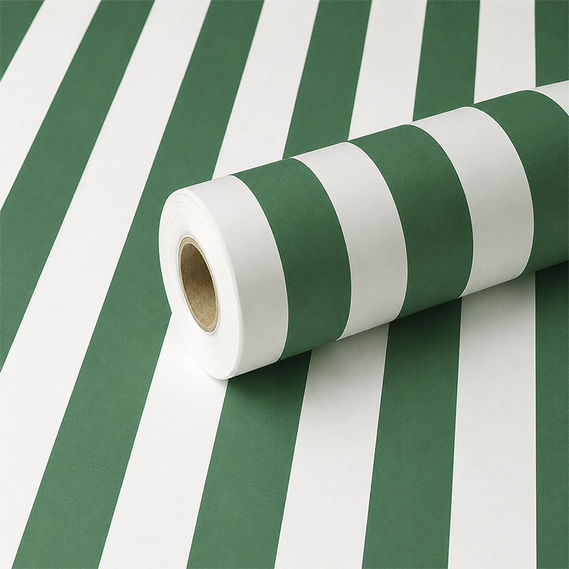 Tinted White and Verde Green Stripe Frosted Film